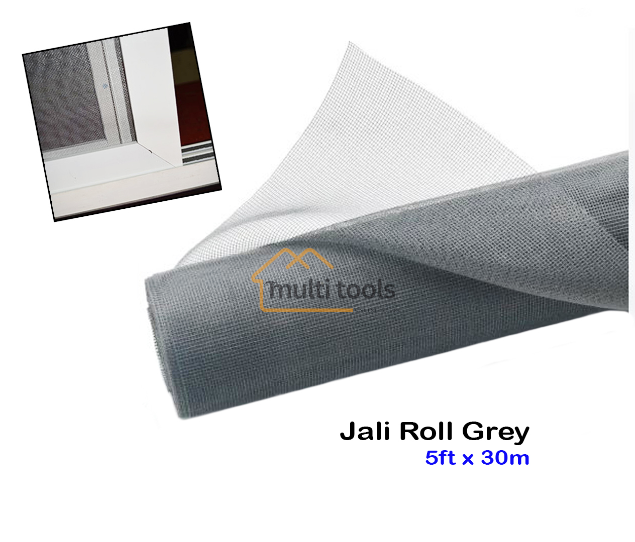 Fiber Net Grey Roll For Aluminium Window 5ft X 30m